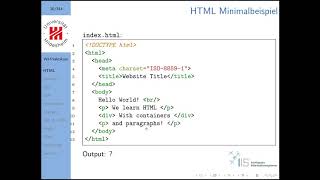 01 - Kurzeinführung in HTML