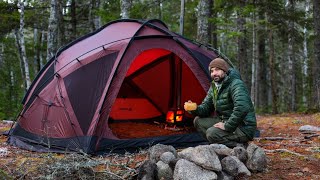 Hot Tent Winter Camping In The Forest