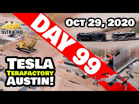 Tesla Gigafactory Austin 4K  Day 99 - 10/29/20 - Terafactory Texas - PROGRESS in the CASTING PIT!