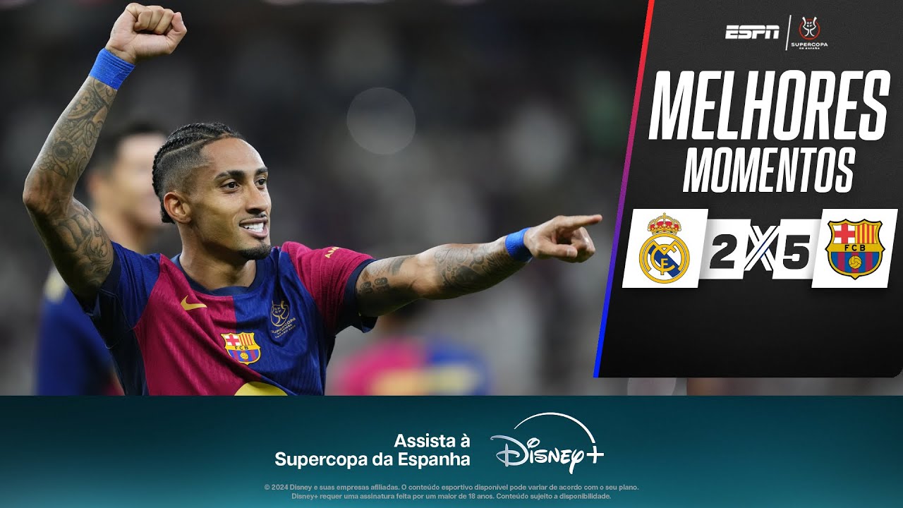 RAPHINHA DESTRÓI, BARCELONA AMASSA O REAL MADRID e é campeão da Supercopa da Espanha