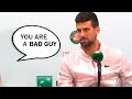 This Reporter DISRESPECTED Novak Djokovic... look at his response!