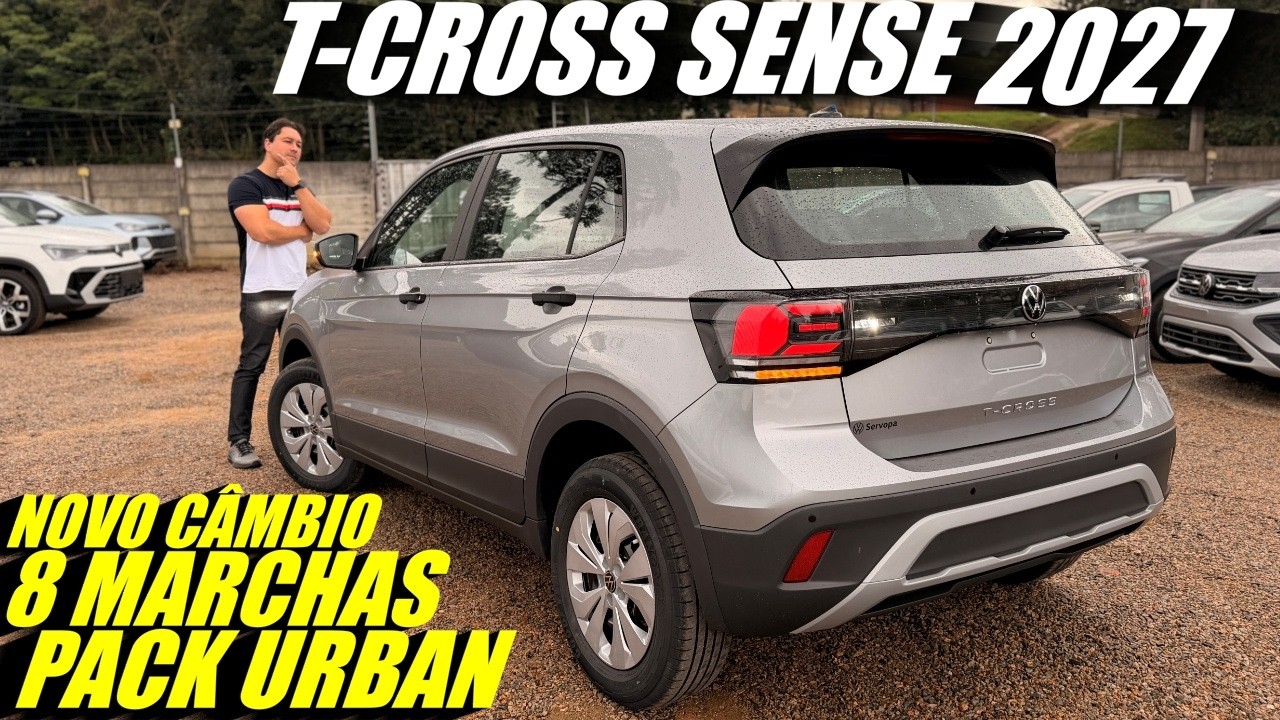 NOVO VW T-CROSS SENSE 2027 Ganhou novo PACK URBAN e Câmbio de 8 MARCHAS
