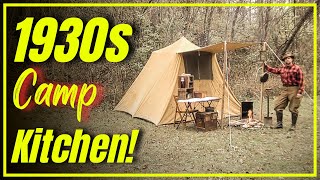 1930s Camp Kitchen Setup: Vintage Gear and Authentic Outdoor Essentials