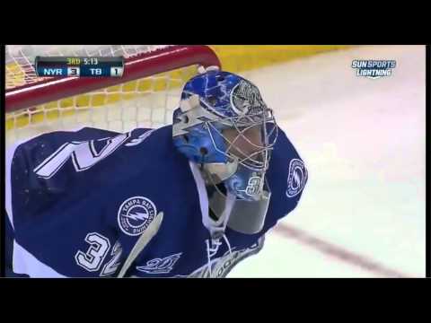 Carl Hagelin scores off tip-in-Rangers vs Lightning 2/2/13