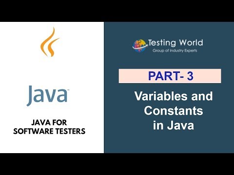 Java for Software Testers: Variables and Constants in Java Video