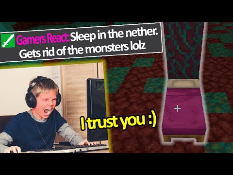 Kid Trolled by his chat to Sleep in the Nether... (Funniest Minecraft Fails & Wins Clips)