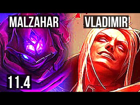 MALZAHAR vs VLADIMIR (MID) | 2.5M mastery, 900+ games, 7/3/9 | KR Diamond | v11.4