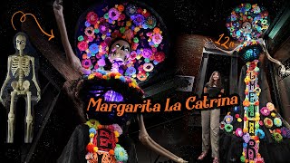 Making a Dress for a 12 ft Tall Skeleton ~ Home Depot Skeleton Makeover for Dia De Los Muertos