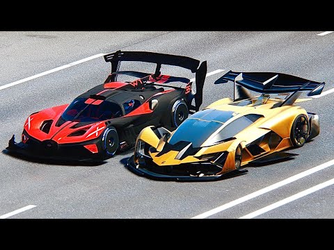 Lamborghini Terzo Millennio GTR Concept vs Bugatti Bolide GTR Concept at Drag Race 24 KM