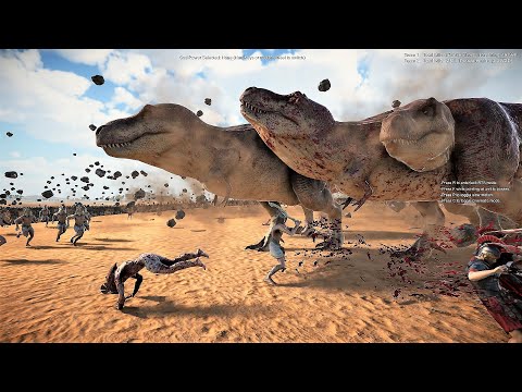 CAN 1 MILLION ANCIENT ARMY STOPS 200,000 T-REX ? !! | Ultimate Epic Battle Simulator 2 UEBS 2