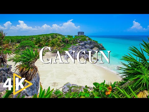 FLYING OVER CANCUN MEXICO (4K UHD) - Calming Music With Beautiful Nature Videos - 4K Video Ultra HD