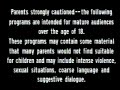 Adult Swim Parental Advisory Warning 2002