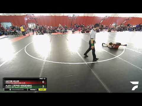 70 Lbs Cons. Round 1 - Jacob Hilke, Princeton Wrestling Club Vs Alex Luepke-Kroening, Slinger Red