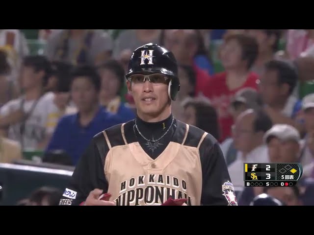 【5回表】ファイターズ・陽 詰まりながらも3試合連続ヒット!! 2016/8/5 H-F