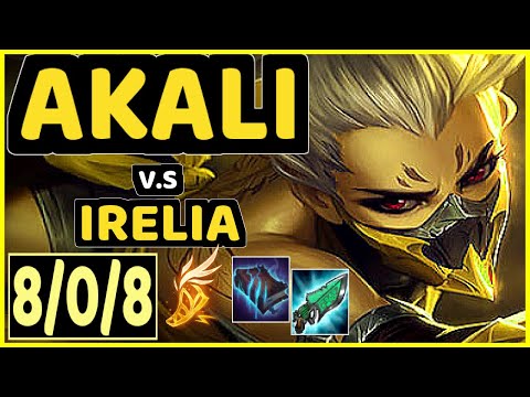 RAGNER (AKALI) vs IRELIA - 8/0/8 KDA TOP CHALLENGER GAMEPLAY - EUW