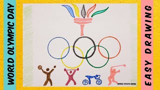 Poster on Olympic Day Run 2021 | international Olympic day Poster | world Olympic Day Drawing