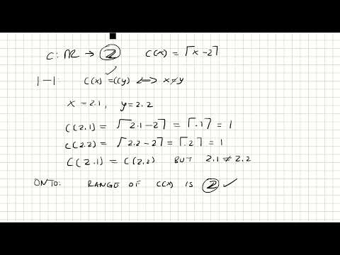 Deixe uma função dos números reais para os inteiros ser definida por c(x)=⌈x−2⌉