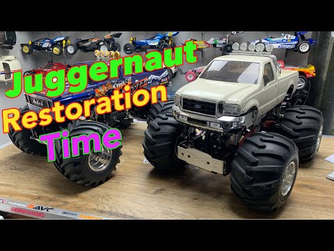 MASSIVE! Juggernaut 2 Monster Truck Restoration. A Test Run & Full Disassembly. Tamiya Kit 58256