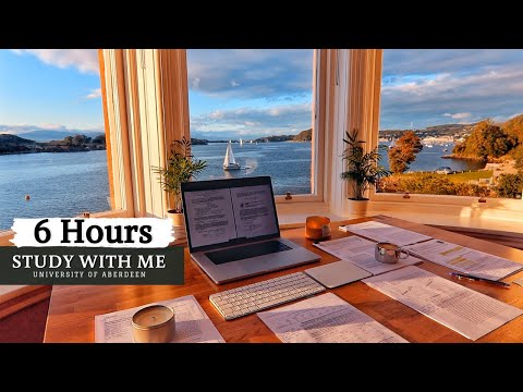 6 HOUR STUDY WITH ME on A RAINY DAY | 10 min Break, No music, Study with Merve