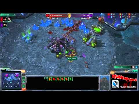 CSN SC2 - viOLet vs Destiny - Map 3 - Rundown #7 with Rance and Gwin