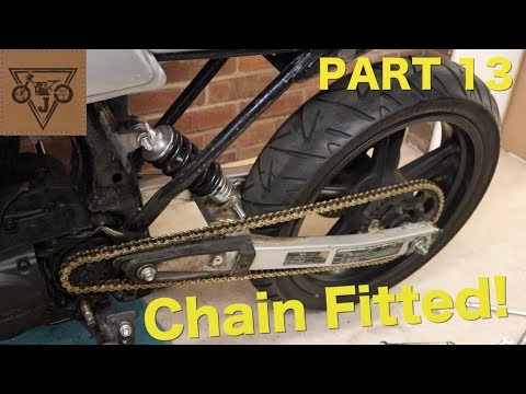Honda CB125 Cafe Racer Build - Part 13 - WORKING REAR BRAKE + CHAIN FITTED