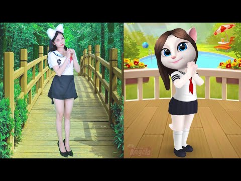 Cute Girl Cosplay Imitate Angela Studen So Cool | My Talking Angela Real Life