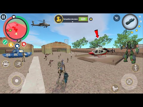 Rope Hero: Vice Town (Transformers Bike Robot on Army Base A-B) Super Bike - Android Gameplay HD