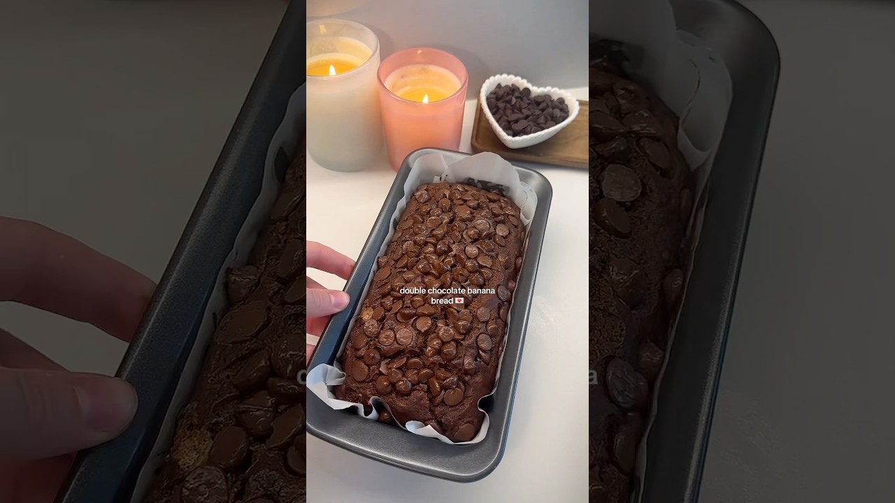 🍫Double chocolate banana bread recipe #baking #bananabread #bakingrecipe #chocolate #recipe pe
