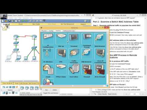 5.3.2.8 Packet Tracer - Examine the ARP Table