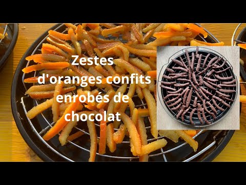 Candied orange zest coated in chocolate