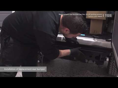 Installation of a replacement rear bumper bar with Hi-Lift Jacking points and accessories