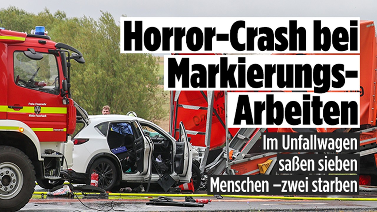 Todes-Unfall bei Nidda: Auto kollidiert mit Lkw und geht in Flammen auf!