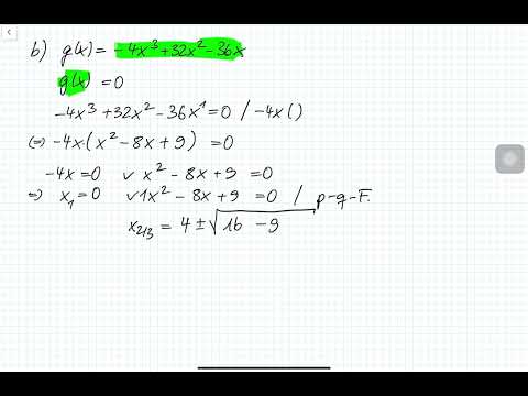 Nullstellen bestimmen mit Ausklammern und p-q-Formel
