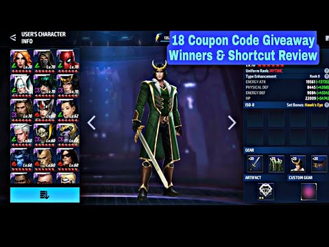 18 Coupon Code Giveaway Winners & Shortcut Review - Marvel Future Fight