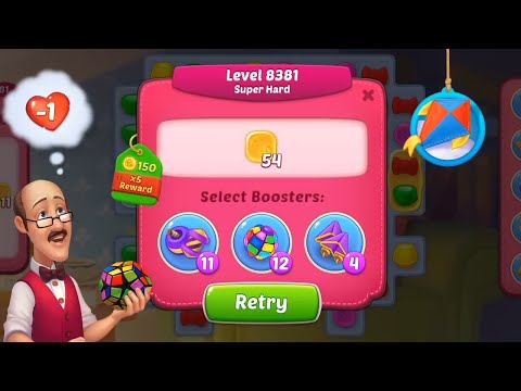 homescapes level 8381 | homescapes super hard level