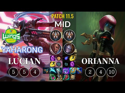 JAG Yaharong Lucian vs Orianna Mid - KR Patch 11.5