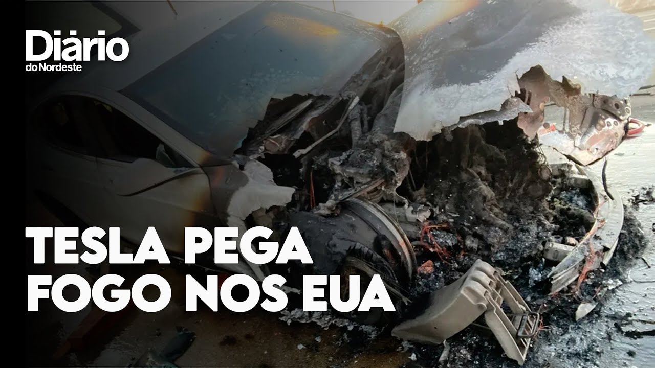 Imagem da notícia: Bateria da Tesla pega fogo 'espontaneamente' com carro em alta velocidade nos EUA