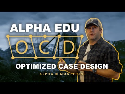 Alpha Munitions Optimized Case Design (OCD) with Optimized Case Head Technology.