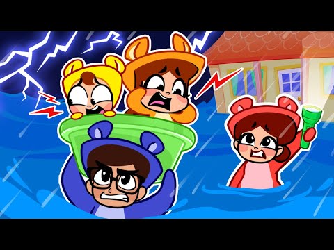 The House Is Flooded 🌊 Learn Hurricane and Storm Safety Rules 🏠 Cartoons For Kids & Nursery Rhymes