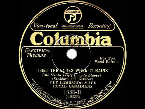 1929 HITS ARCHIVE: I Get The Blues When It Rains - Guy Lombardo (Lebert Lombardo, vocal)