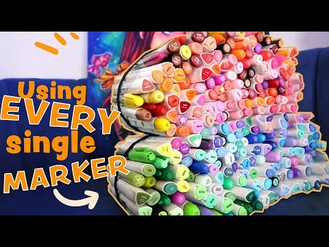 Drawing using EVERY SINGLE Marker I Own- 500 plus markers!