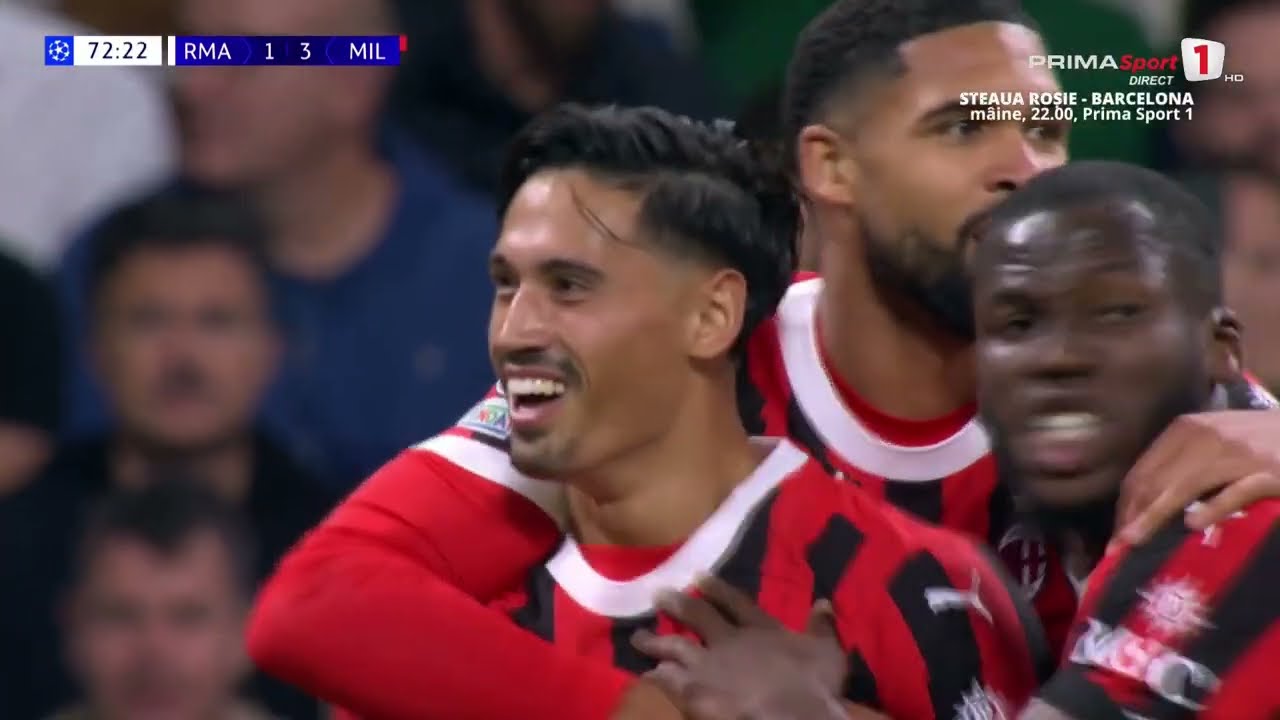 REZUMAT: Real Madrid - Milan 1-3. Încă o seară neagră pe Bernabeu. Milan, super meci