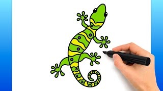 How To Draw A Gecko (Easy Drawing Tutorial)