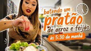 Fome pós rolê! Batendo o pratão de arroz e feijão!
