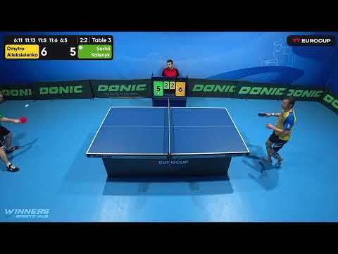 13:15 Dmytro Alieksieienko 3 - 2  Serhii Kalenyk 27.04.2023 TT Euro.Cup Ukraine Master. Table 3