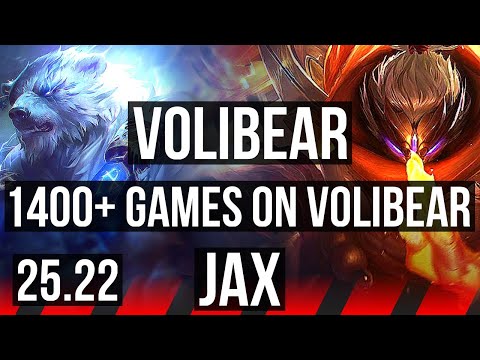 VOLIBEAR vs JAX (TOP) | 1400+ games | NA Grandmaster | 25.22