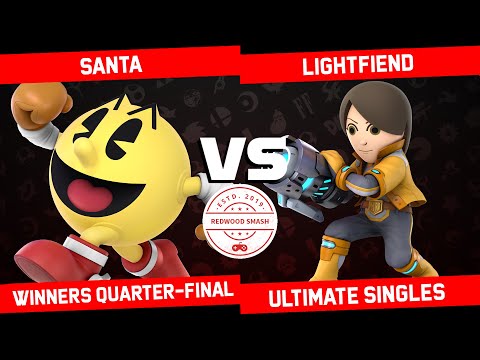 Santa vs. Lightfiend - Winners Quarter-Final SSBU Singles - Redwood Smash 6 | Mii Gunner vs Pac-Man