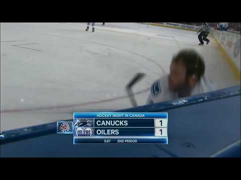 Andrew Ference Huge Hit on Zack Kassian