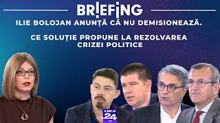 Briefing. Ilie Bolojan anunță că nu demisionează