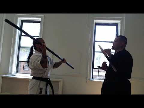Tonfa and bo strike block drill